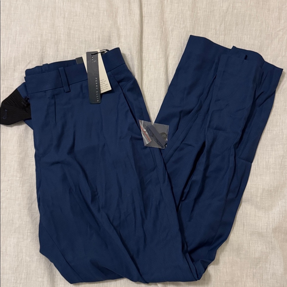 Perry Ellis Men's Dress Pants in Navy Blue